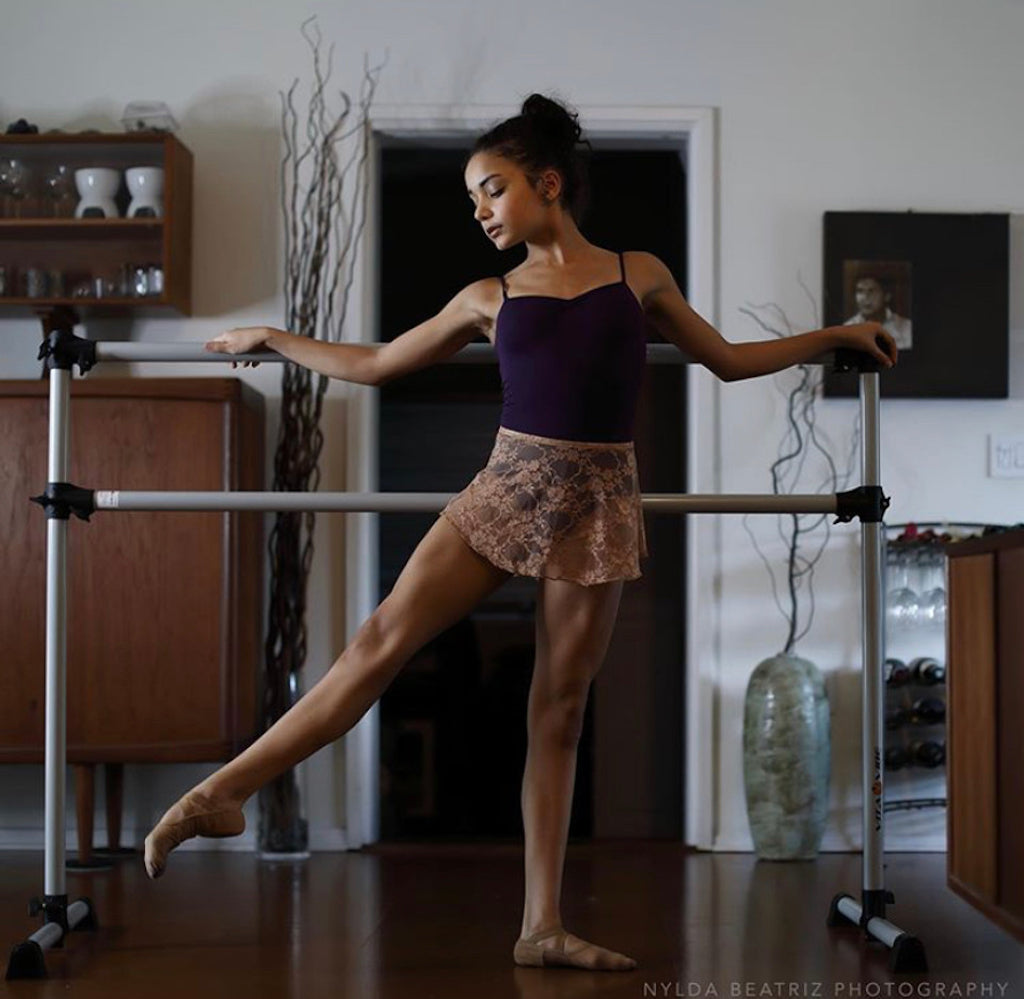 VitaBarre Prodigy Series: Modern Aluminum Double Bar Freestanding Ballet Barre 4-5 FT